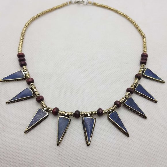 Choker Necklace  Afghan Tribal Beaded Chain Choker Necklace - Picture 1 of 6